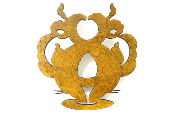Dois-Peixes-Dourados - Símbolo Auspicioso do Budismo Tibetano