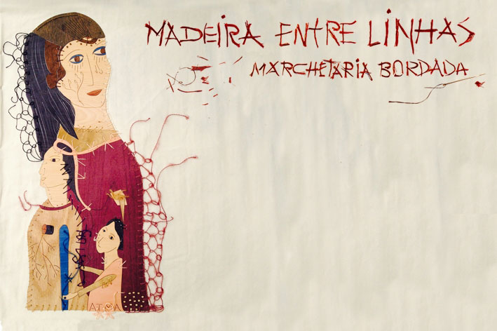 Madeira entre linhas - marchetaria bordado - karina Figueiró